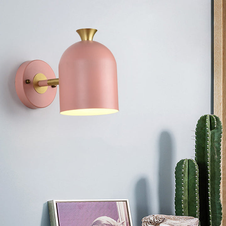 Lisslune | Simplicity Nordic Wall Mounted Light 1 Light Macaroon Metal Wall Lamp for Bedroom