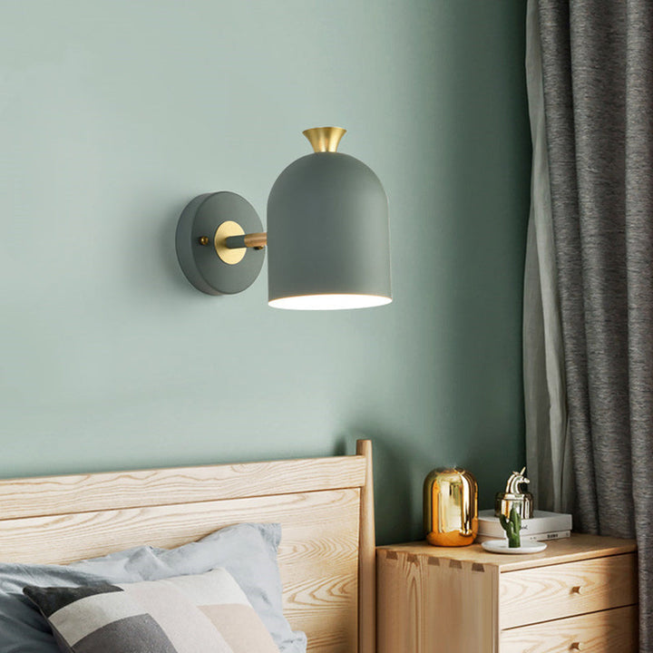 Lisslune | Simplicity Nordic Wall Mounted Light 1 Light Macaroon Metal Wall Lamp for Bedroom