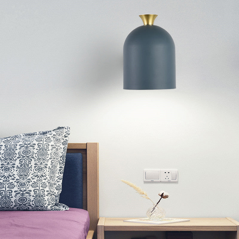 Lisslune | Simplicity Nordic Wall Mounted Light 1 Light Macaroon Metal Wall Lamp for Bedroom