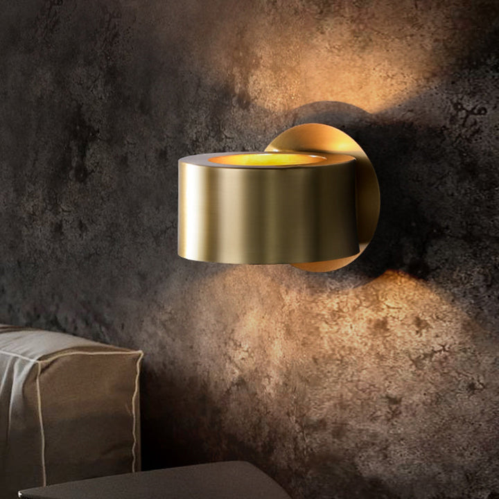 Lisslune | Bedroom decoration Modern brass wall light 1 light Round shape Wall-mounted light for bedside table