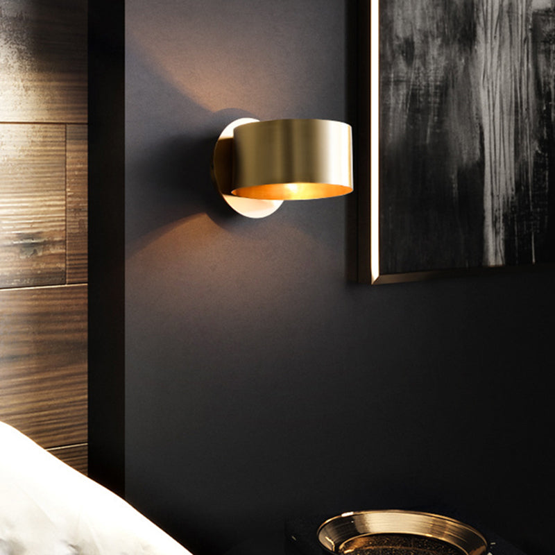 Lisslune | Bedroom decoration Modern brass wall light 1 light Round shape Wall-mounted light for bedside table