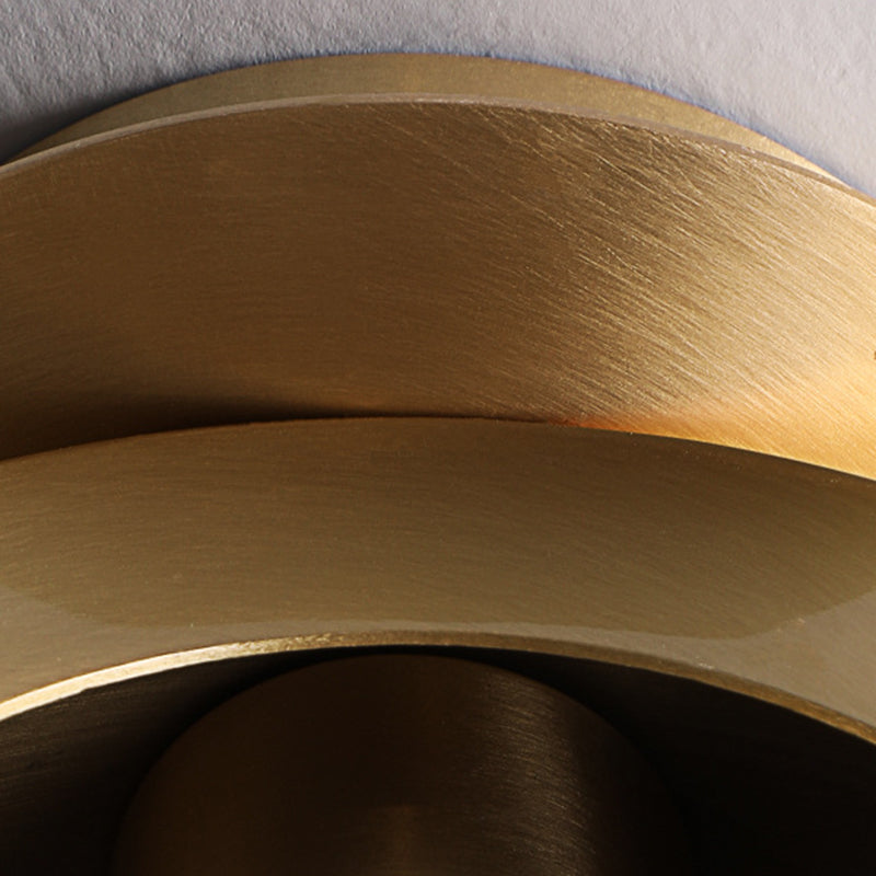 Lisslune | Bedroom decoration Modern brass wall light 1 light Round shape Wall-mounted light for bedside table