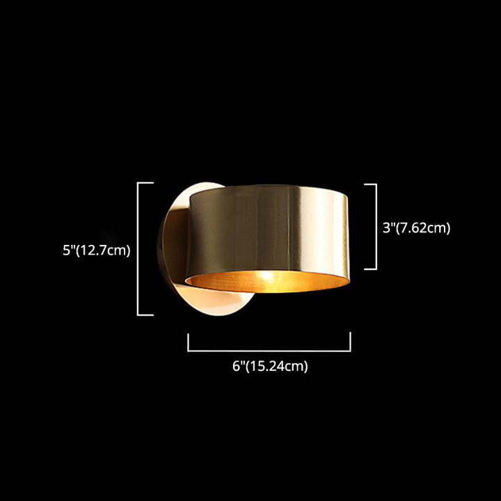 Lisslune | Bedroom decoration Modern brass wall light 1 light Round shape Wall-mounted light for bedside table