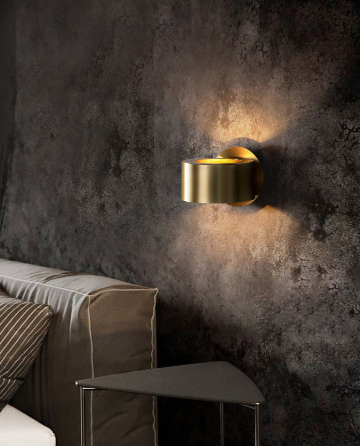 Lisslune | Bedroom decoration Modern brass wall light 1 light Round shape Wall-mounted light for bedside table