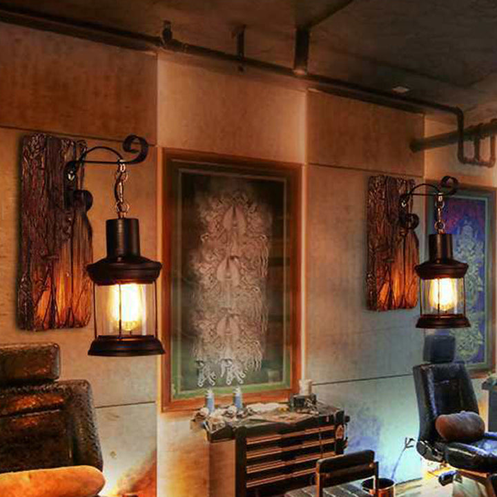 Skørter | Loft industrial style wall-mounted light wood wall lighting ideas for hallway restaurant