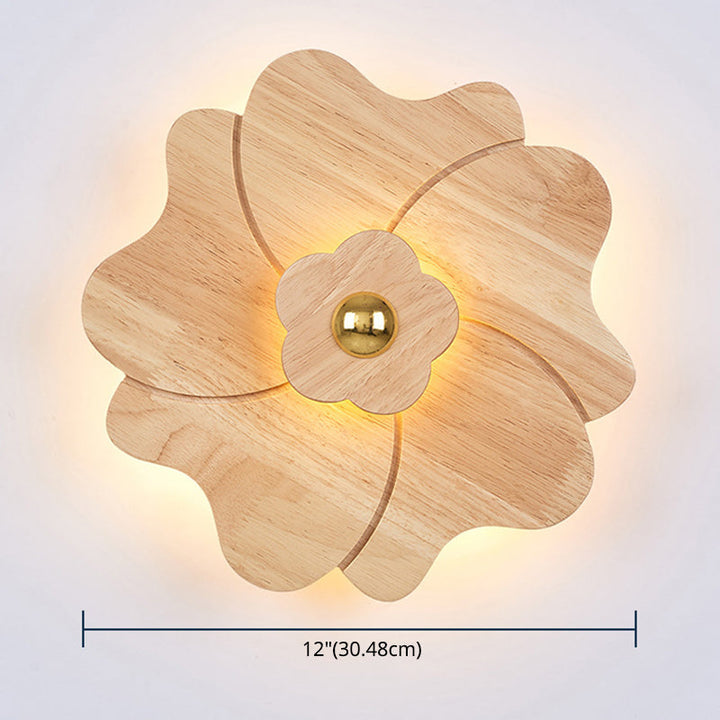 Skørter | Flower-shaped Wooden Wall Lamp Chinese Style Wall Lighting Ideas for Bedroom Tea Room