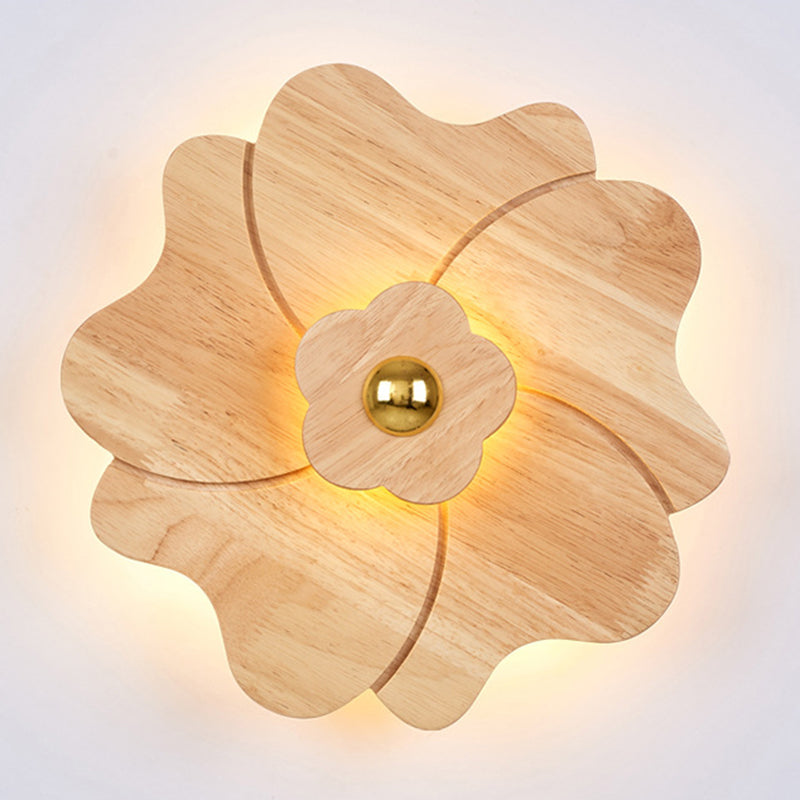 Skørter | Flower-shaped Wooden Wall Lamp Chinese Style Wall Lighting Ideas for Bedroom Tea Room