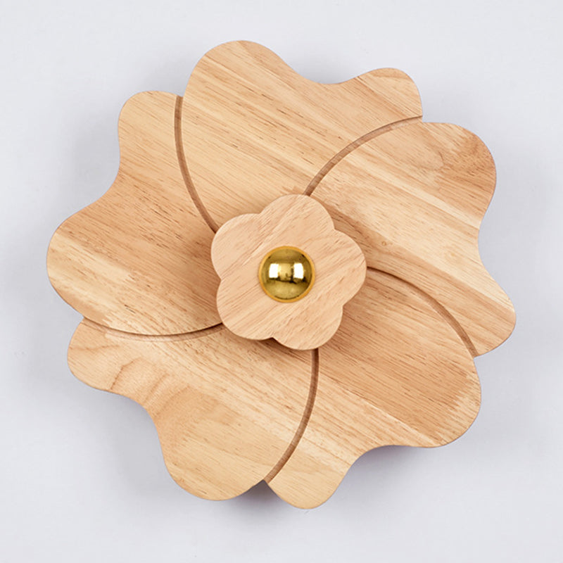 Skørter | Flower-shaped Wooden Wall Lamp Chinese Style Wall Lighting Ideas for Bedroom Tea Room