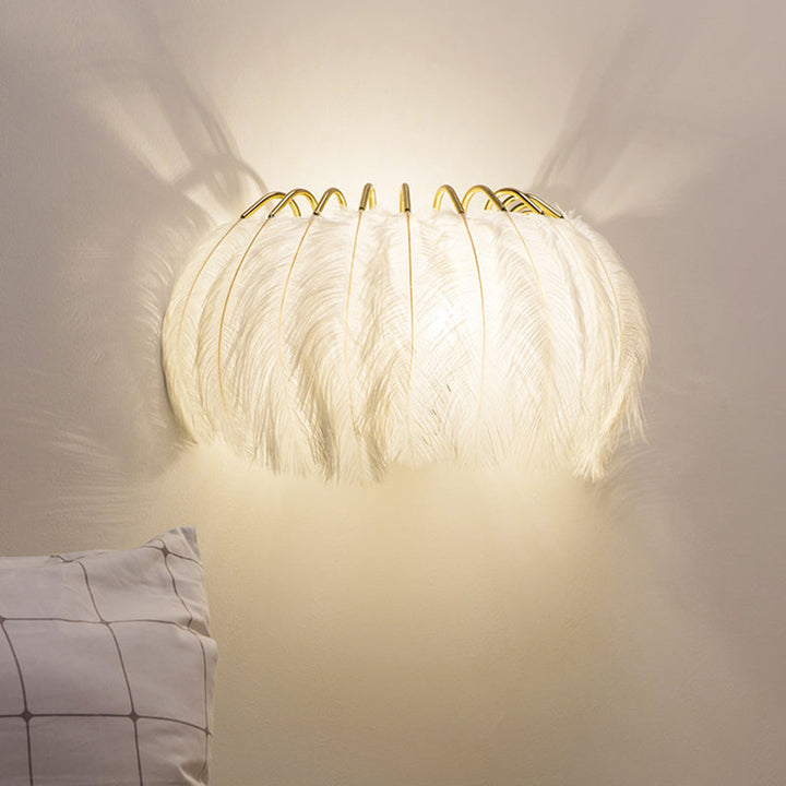 Lisslune | Nordic Feather Wand Sconces Light Ambient Lighting Sconces Light Fixture for Bedroom