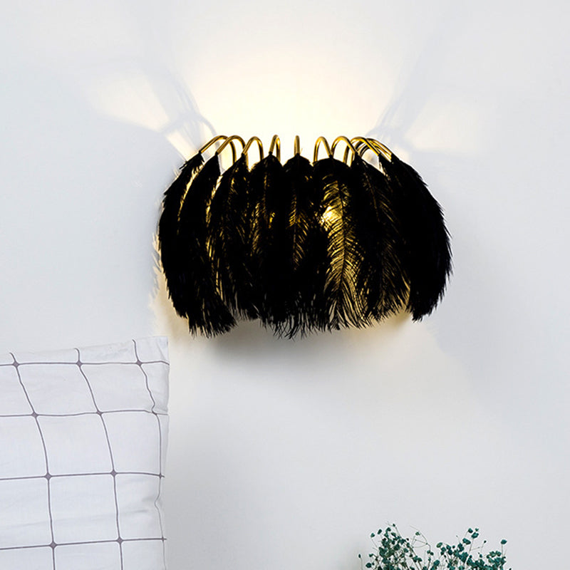 Lisslune | Nordic Feather Wand Sconces Light Ambient Lighting Sconces Light Fixture for Bedroom