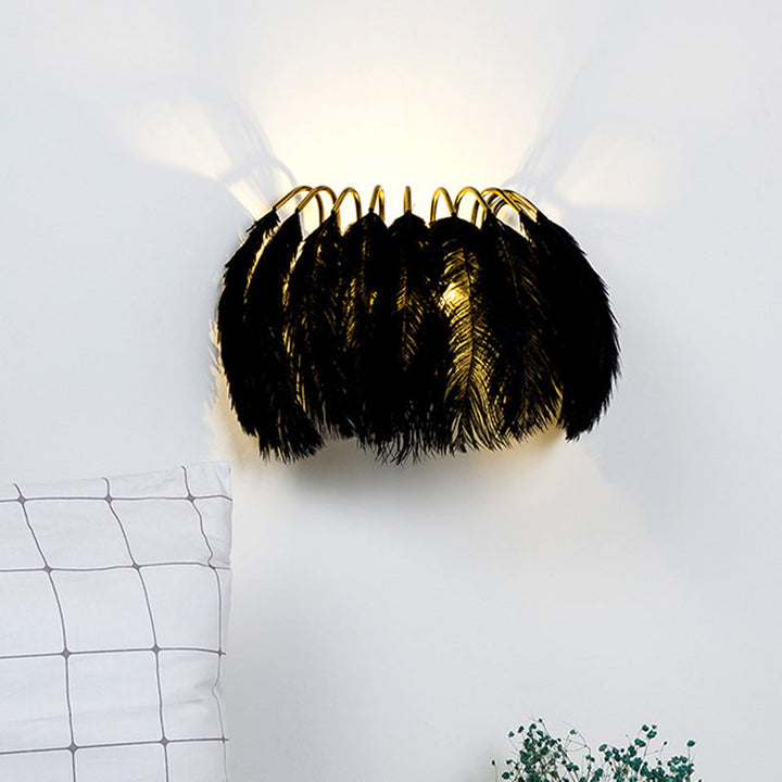 Lisslune | Nordic Feather Wand Sconces Light Ambient Lighting Sconces Light Fixture for Bedroom