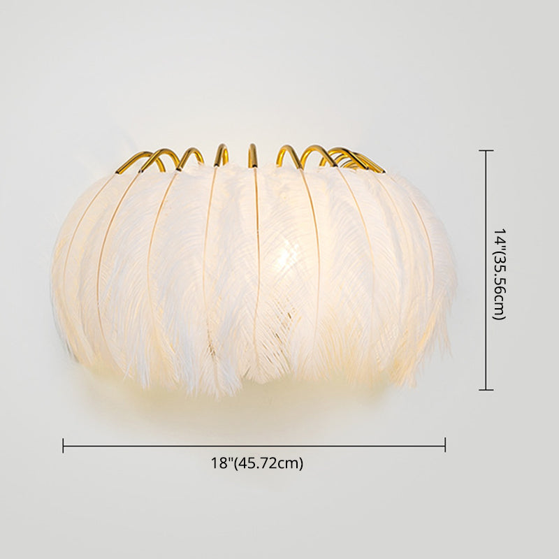 Lisslune | Nordic Feather Wand Sconces Light Ambient Lighting Sconces Light Fixture for Bedroom