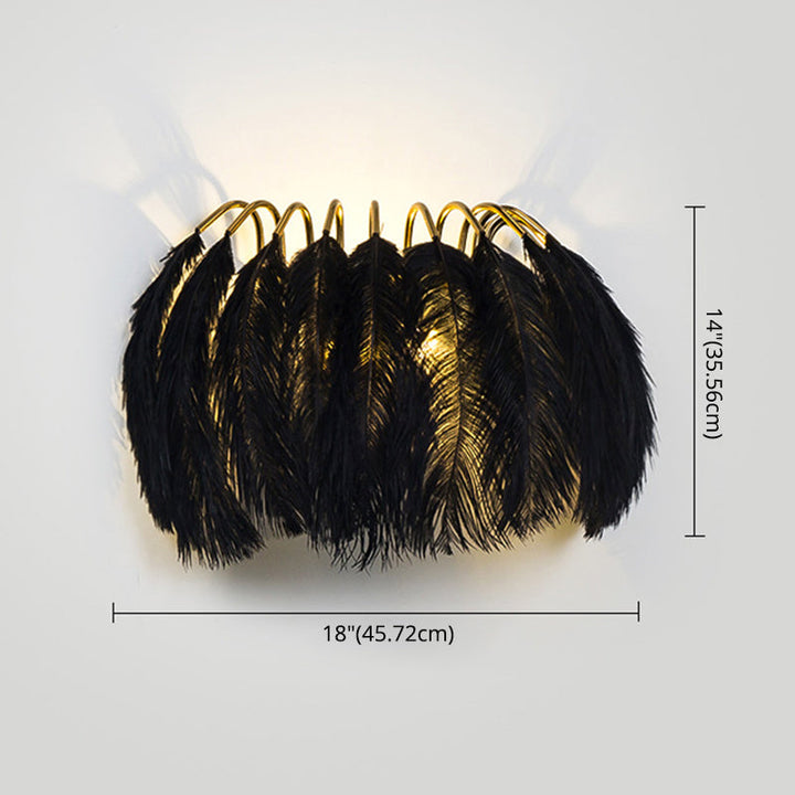 Lisslune | Nordic Feather Wand Sconces Light Ambient Lighting Sconces Light Fixture for Bedroom