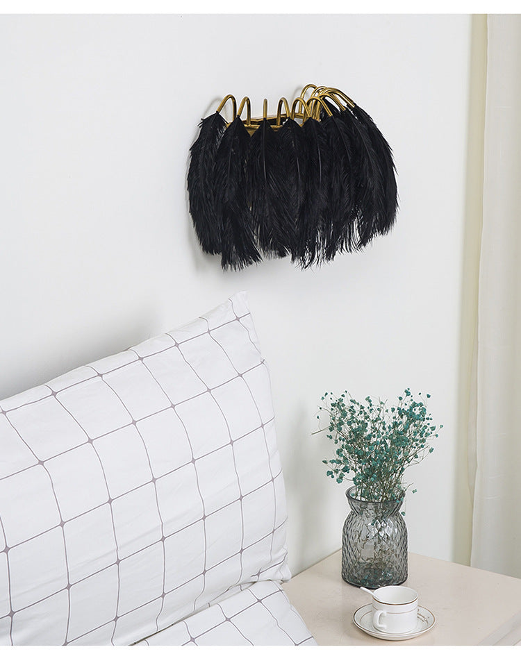 Lisslune | Nordic Feather Wand Sconces Light Ambient Lighting Sconces Light Fixture for Bedroom