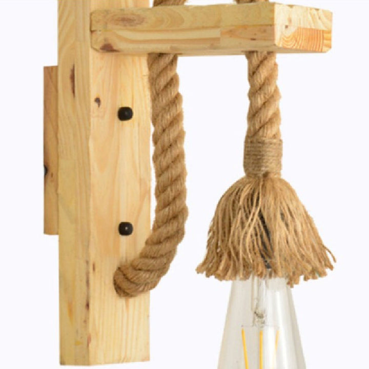 Lisslune | Bare Bulb Wall Light 1 Head Industrial Braided Rope Wall Lighting Ideas for Restaurant Corridor