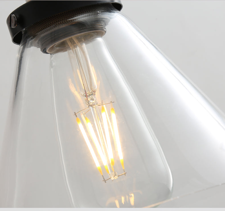 Lisslune | Vintage Industrial Wall Lamp Single Light Lamp in Clear Glass Shade
