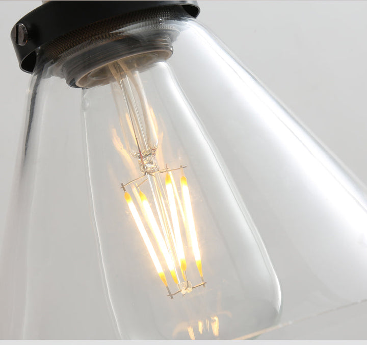 Lisslune | Vintage Industrial Wall Lamp Single Light Lamp in Clear Glass Shade