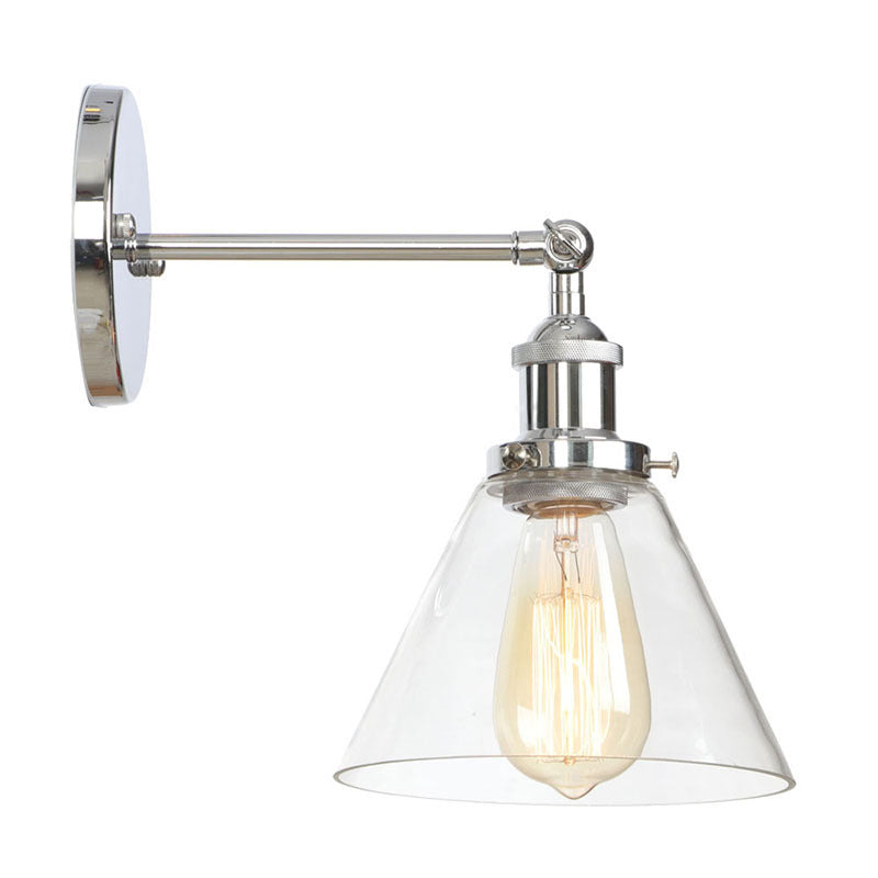 Lisslune | Transparent Glass Shade Wall Light Single Light Indoor Decoration Wall Mount Light