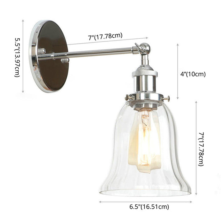 Lisslune | Transparent Glass Shade Wall Light Single Light Indoor Decoration Wall Mount Light