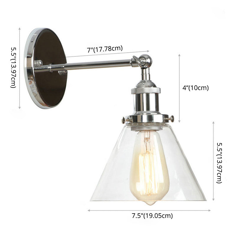 Lisslune | Transparent Glass Shade Wall Light Single Light Indoor Decoration Wall Mount Light
