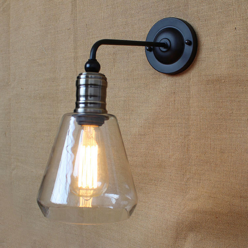 Lisslune | American Vintage Style Wall Lamp Simplicity 1 Light Wall Sconce with Glass Shade