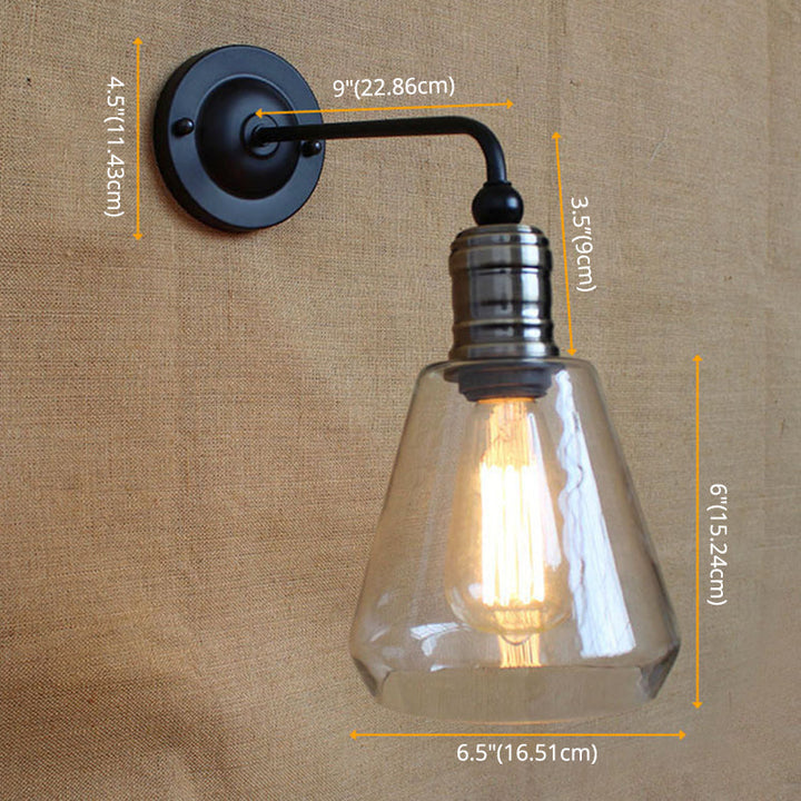 Lisslune | American Vintage Style Wall Lamp Simplicity 1 Light Wall Sconce with Glass Shade