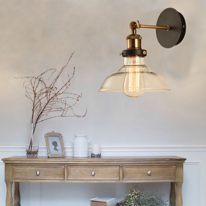 Lisslune | Bar interior decoration wall sconce glass shade wall lighting with golden fitting