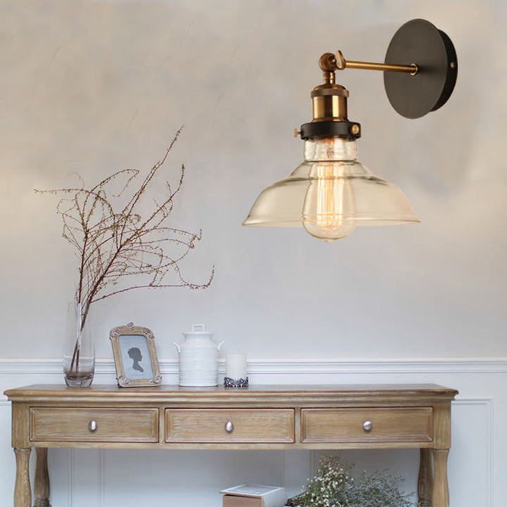 Lisslune | Bar interior decoration wall sconce glass shade wall lighting with golden fitting