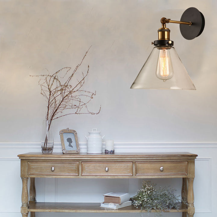 Lisslune | Bar interior decoration wall sconce glass shade wall lighting with golden fitting