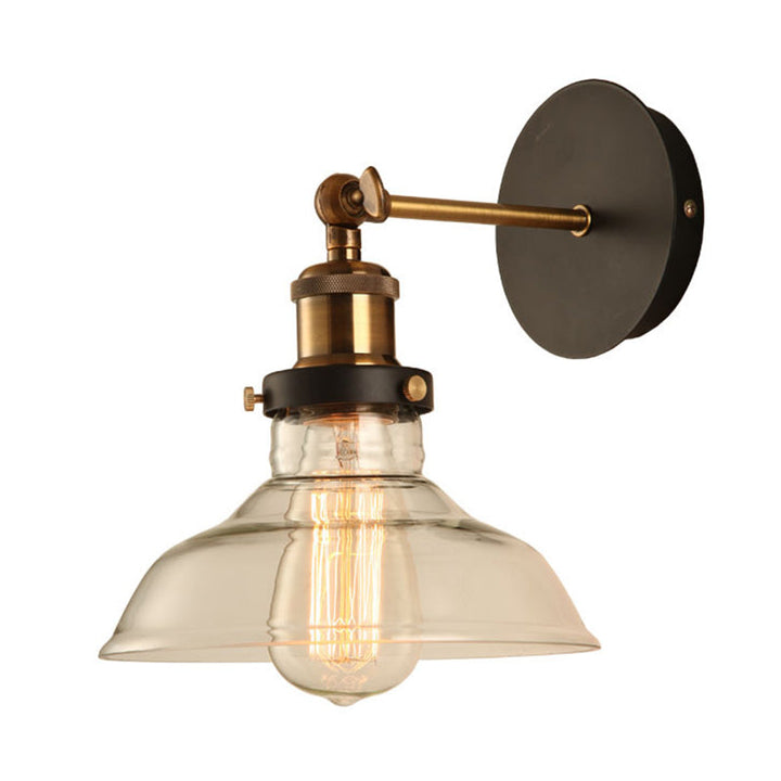 Lisslune | Bar interior decoration wall sconce glass shade wall lighting with golden fitting
