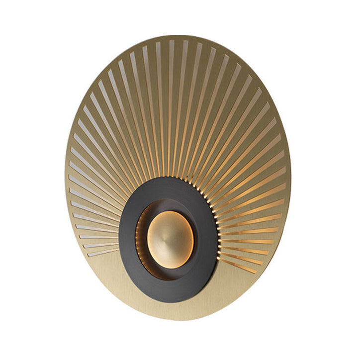 Skørter | LED Metal Flush Wall Sconce Colonialist Brass Circular Porch Wall Mount Light Fixture