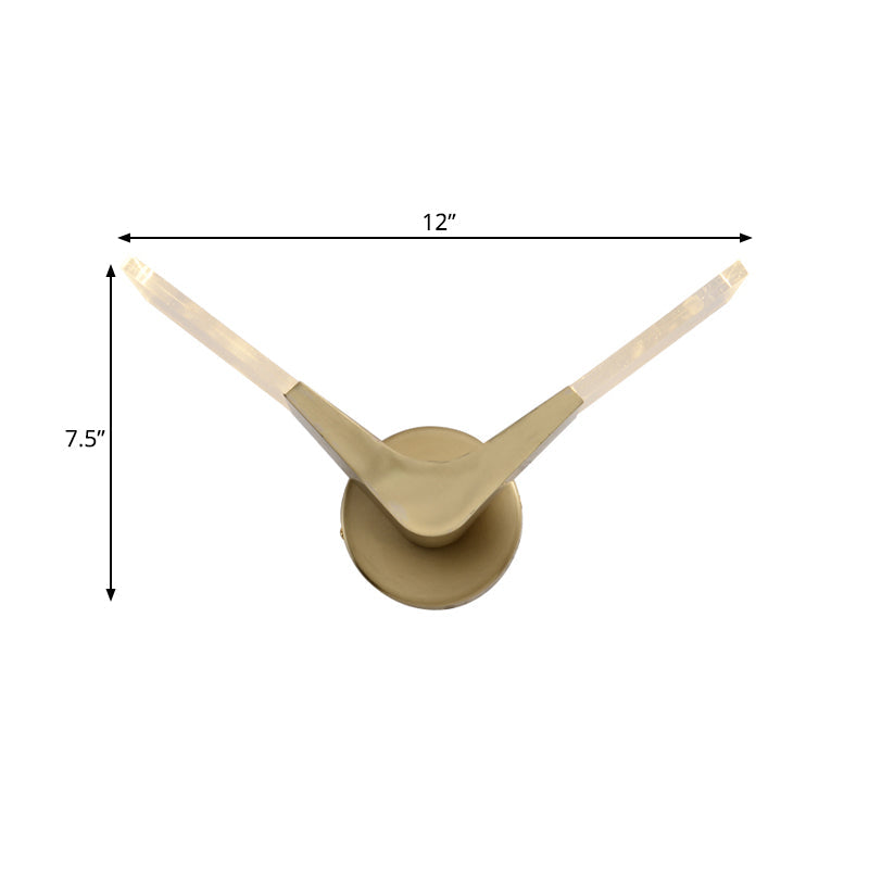 Skørter | V-shaped metal wall lamp Simplicity gold LED wall-mounted light fixture in warm/white light