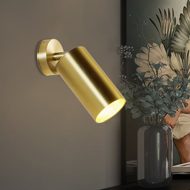 Skørter | Gold 1 Head Wall Mount Light Contemporary Metal Cylindrical Surface Wall Sconces