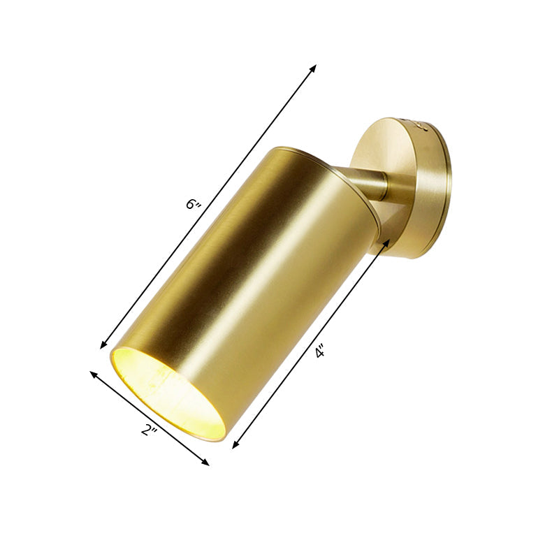 Skørter | Gold 1 Head Wall Mount Light Contemporary Metal Cylindrical Surface Wall Sconces