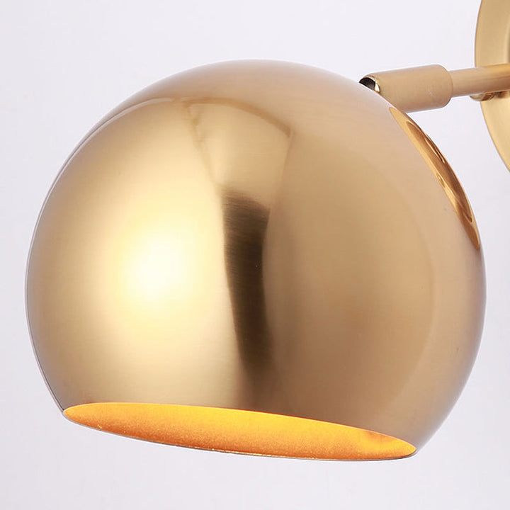 Skørter | Iron Gold Finish Wall Mount Lamp Dome Single Light Minimalist Wall Lamp Lighting System