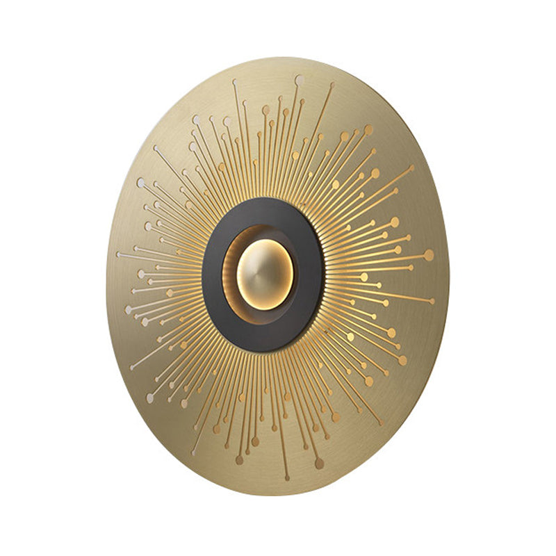 Skørter | Colonial Round Wall Mounted Lighting LED Metal Ceiling Light in Gold for Bedroom