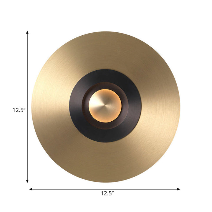 Skørter | Colonial Round Wall Mounted Lighting LED Metal Ceiling Light in Gold for Bedroom