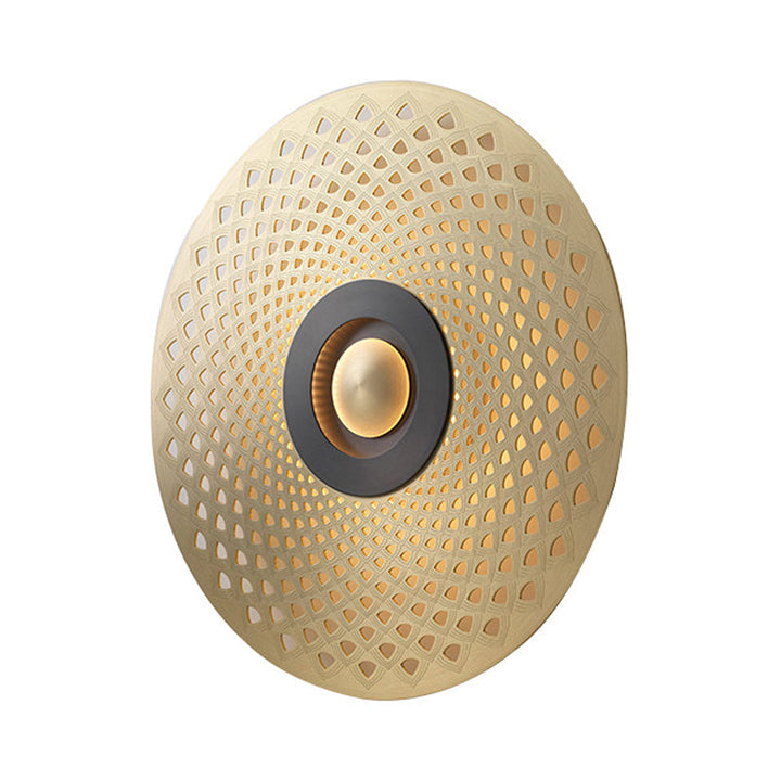 Skørter | Colonial Round Wall Mounted Lighting LED Metal Ceiling Light in Gold for Bedroom