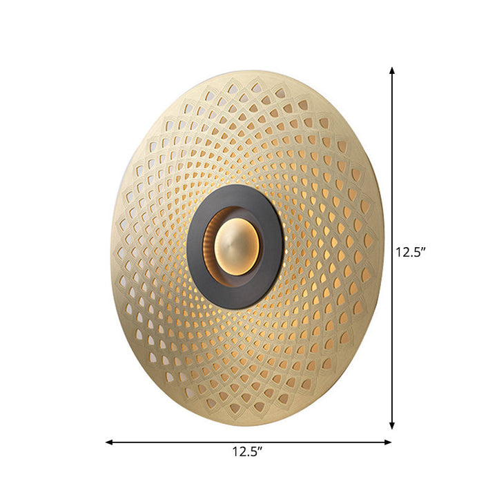 Skørter | Colonial Round Wall Mounted Lighting LED Metal Ceiling Light in Gold for Bedroom