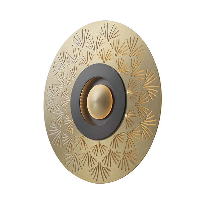 Skørter | Colonial Round Wall Mounted Lighting LED Metal Ceiling Light in Gold for Bedroom