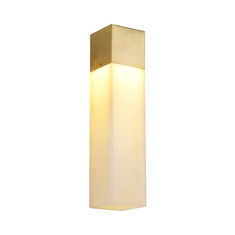 Skørter | Minimalistic Cube Wall Light Single Light Textured White Resin Wall Lamp Fixture