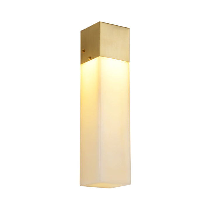 Skørter | Minimalistic Cube Wall Light Single Light Textured White Resin Wall Lamp Fixture