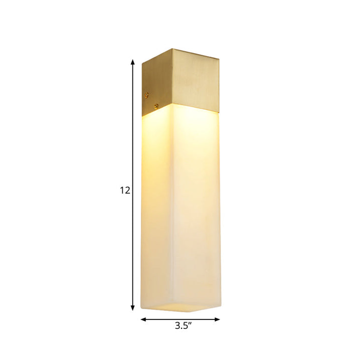 Skørter | Minimalistic Cube Wall Light Single Light Textured White Resin Wall Lamp Fixture