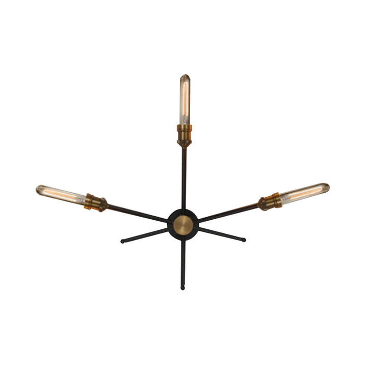 Skørter | 2/3 Cups Metal Wall Lamp Colonial Black and Gold Cross Living Room Wall Mount Lighting