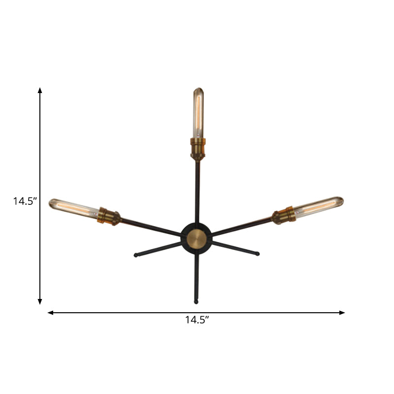 Skørter | 2/3 Cups Metal Wall Lamp Colonial Black and Gold Cross Living Room Wall Mount Lighting