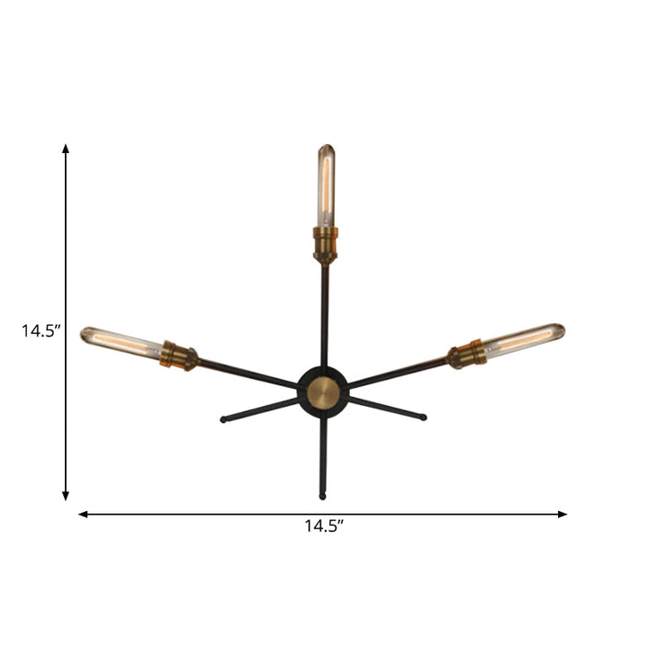 Skørter | 2/3 Cups Metal Wall Lamp Colonial Black and Gold Cross Living Room Wall Mount Lighting