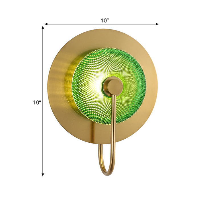 Skørter | Bell Metal Wall Lighting Vintage 1/2/3-Light Wall Lamp Fixture in Gold with Green Prismatic Glass Shade
