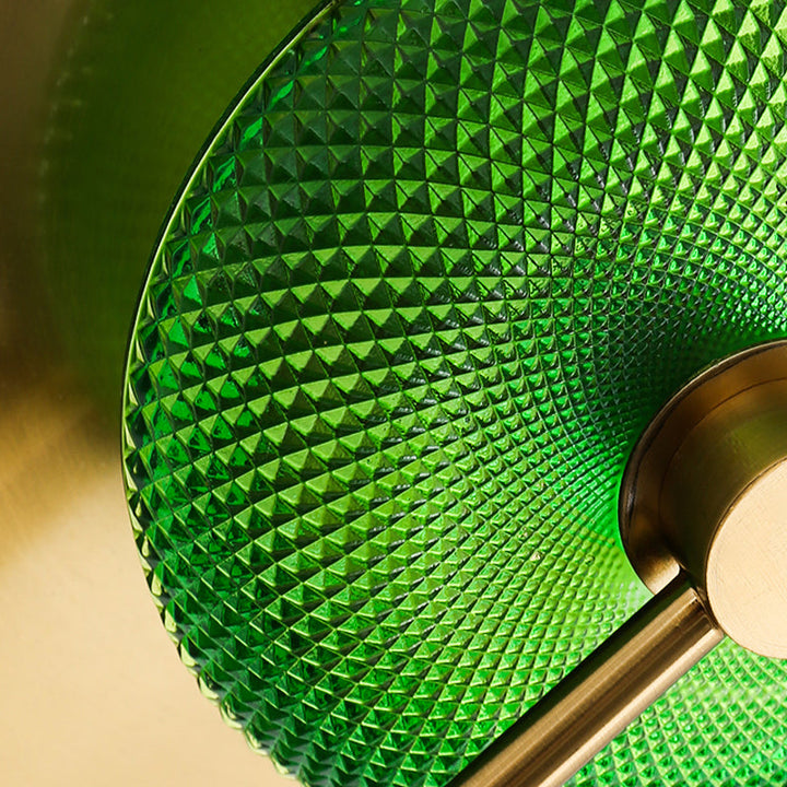 Skørter | Bell Metal Wall Lighting Vintage 1/2/3-Light Wall Lamp Fixture in Gold with Green Prismatic Glass Shade