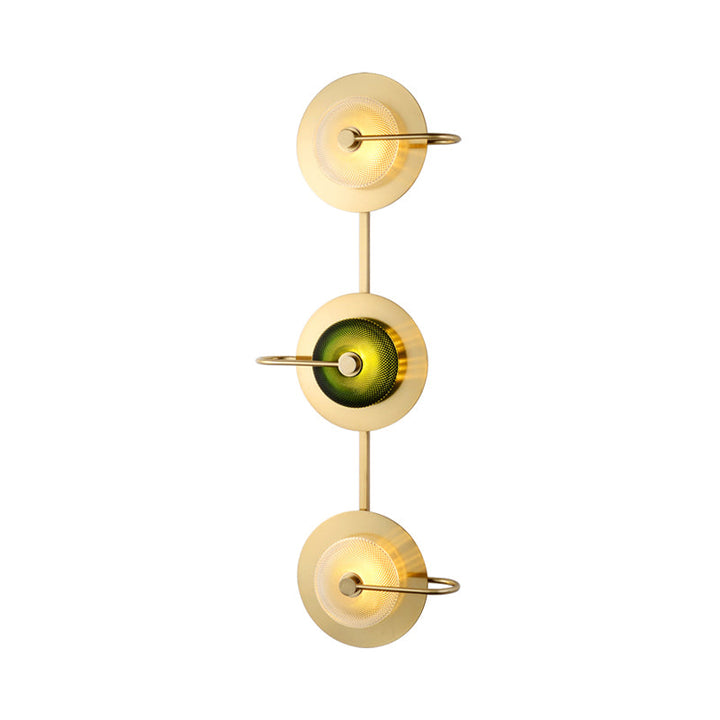 Skørter | Bell Metal Wall Lighting Vintage 1/2/3-Light Wall Lamp Fixture in Gold with Green Prismatic Glass Shade