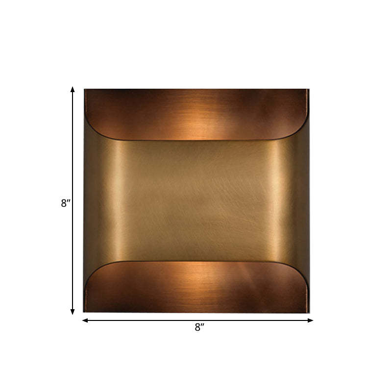 Skørter | Colonial Square/Rectangular Wall Lamp 1 Main Metal Surface Mounted Wall Lamp in Brass for Bedroom
